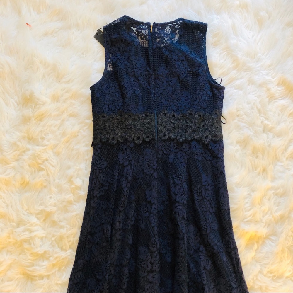 DONNA KARAN Floral Lace Midi Dress Sz 8 - Picture 14 of 15